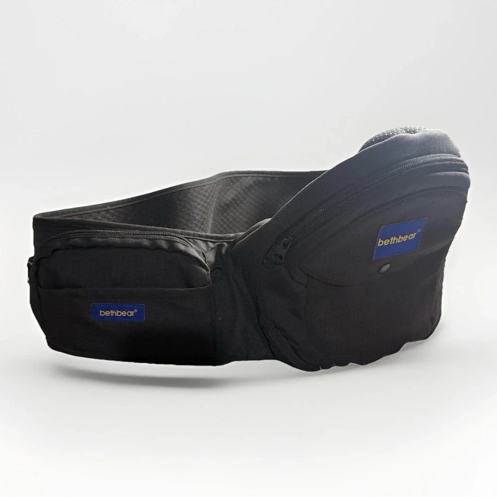 Bethbear Hip Seat ONE SIZE FITS MOST Black Snap Zip Closure Pockets Polyester